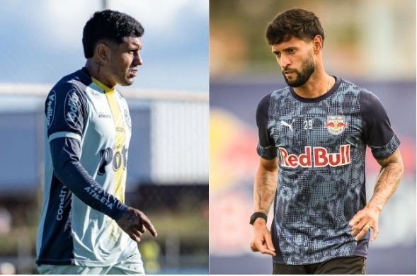 Antônio Galeano, do Mirassol, e Juninho Capixaba, do RB Bragantino  • JP Pinheiro / Agência ...