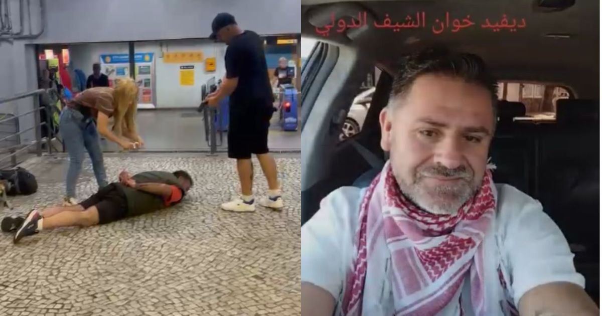 À esquerda, o argentino David Juan Manuel Corbalan no momento da prisão realizada por agentes d...